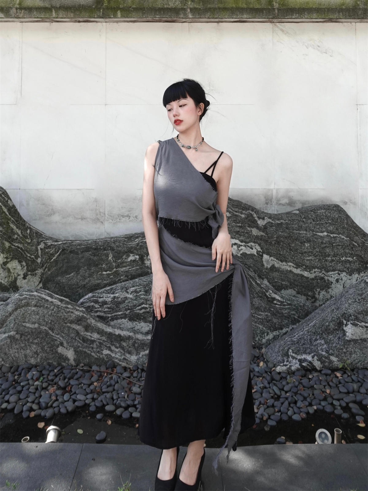 Chill Grey Cotton Linen Black  – обзор и цена Linen Dress Wrap