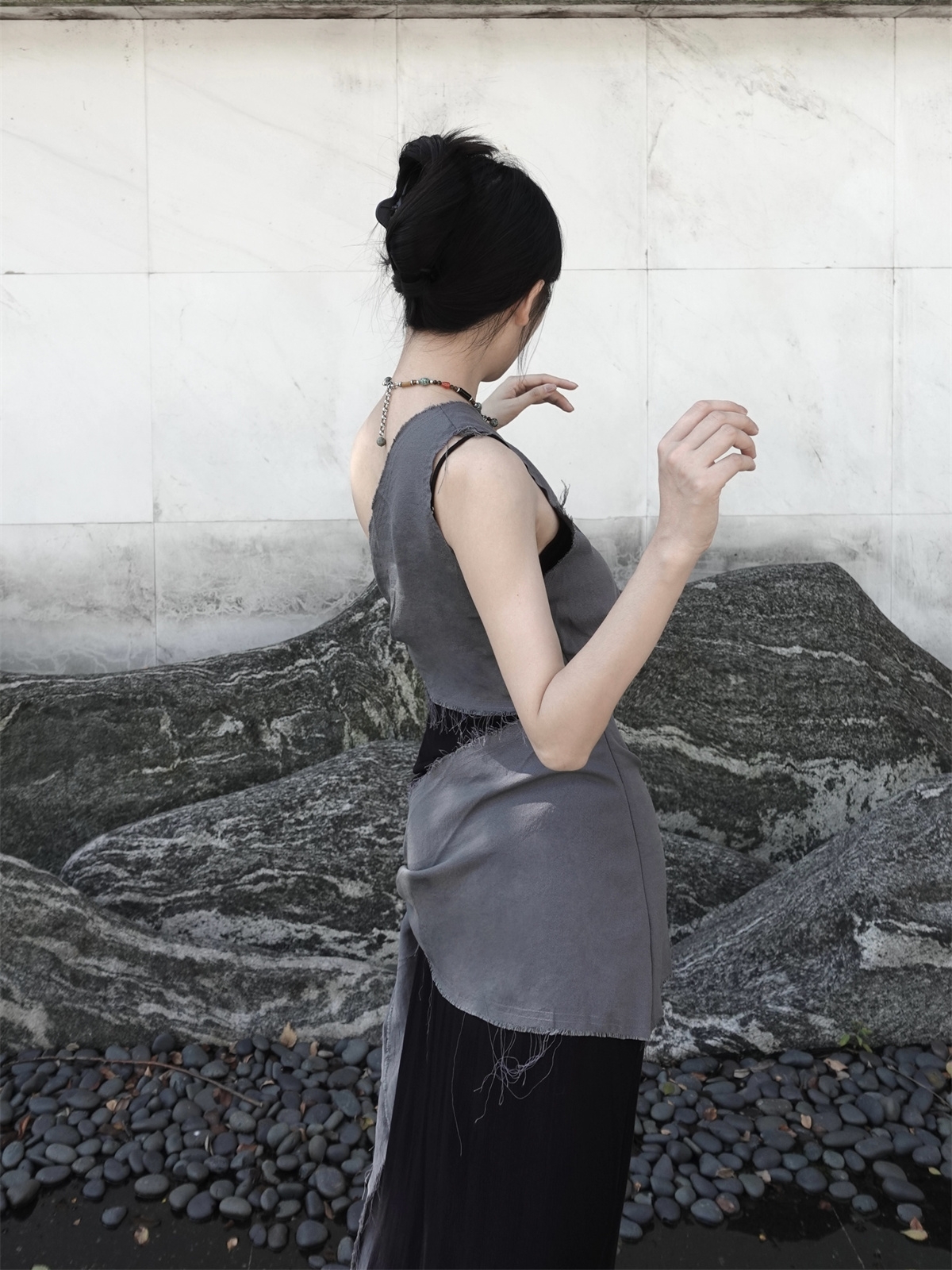 Chill Grey Cotton Linen Black  – обзор и цена Linen Dress Wrap