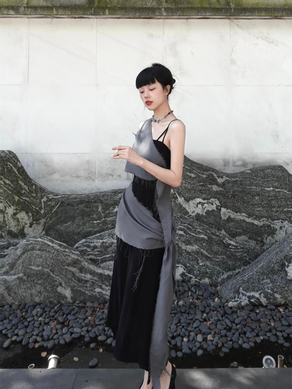 Chill Grey Cotton Linen Black  – обзор и цена Linen Dress Wrap