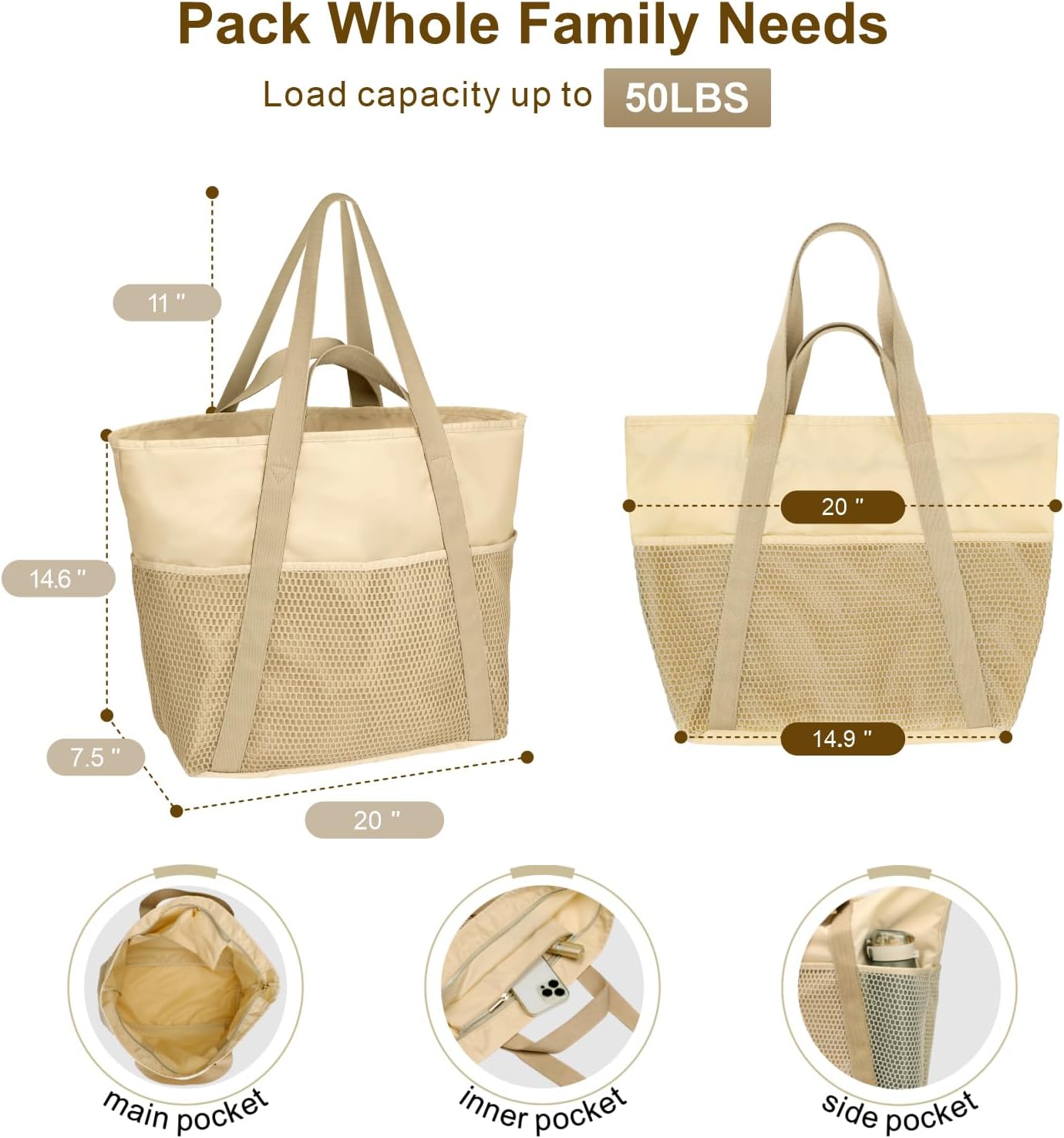 Waterproof Beach Bags for Wome – обзор и цена Tote Bag Beach