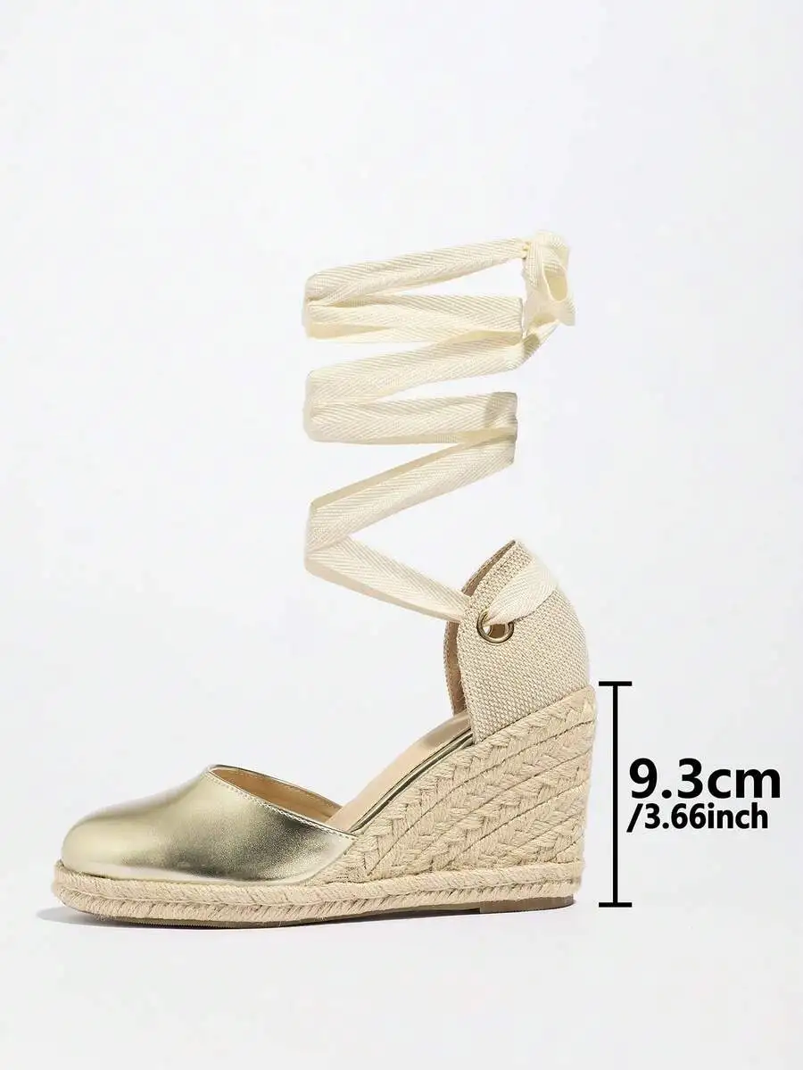Womens Metallic Espadrille Wed – обзор и цена Wedge Espadrille Women