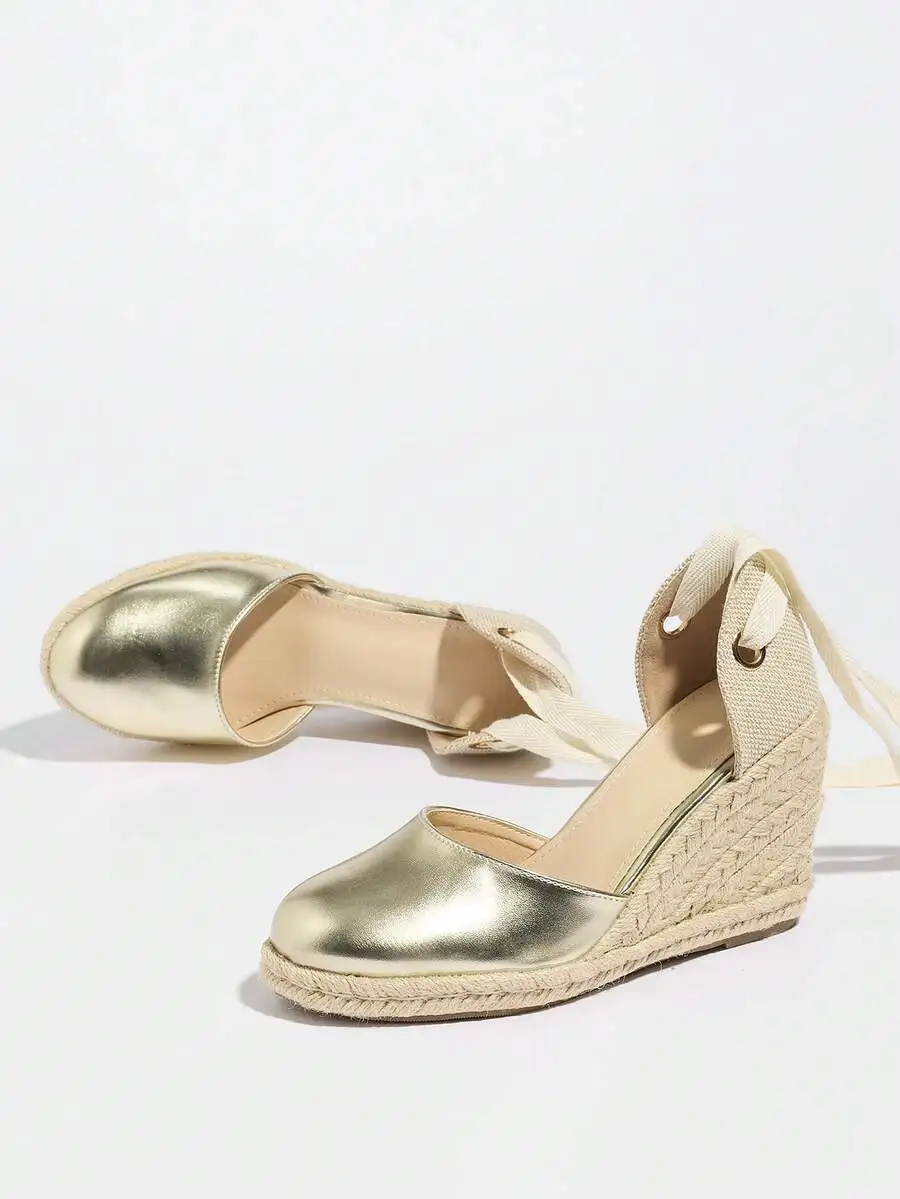 Womens Metallic Espadrille Wed – обзор и цена Wedge Espadrille Women
