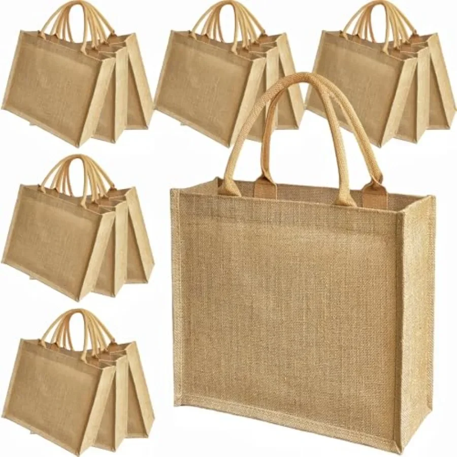 15 Pack Burlap Tote Bags 12x12 – обзор и цена Tote Bag Beach