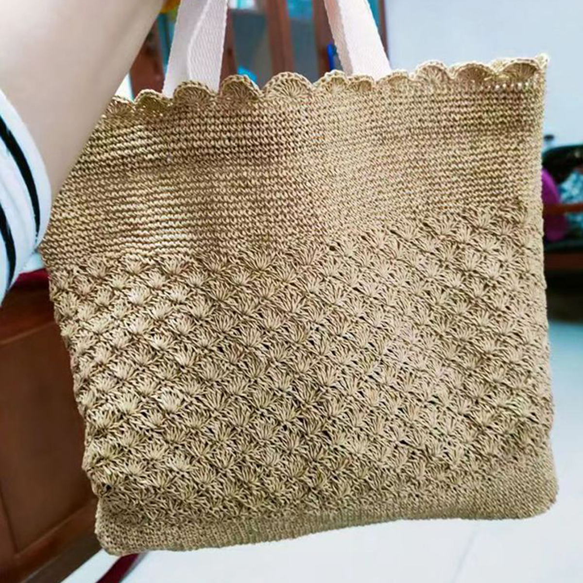 100g Raffia Straw Yarn Handmad – обзор и цена Crochet Bag Raffia