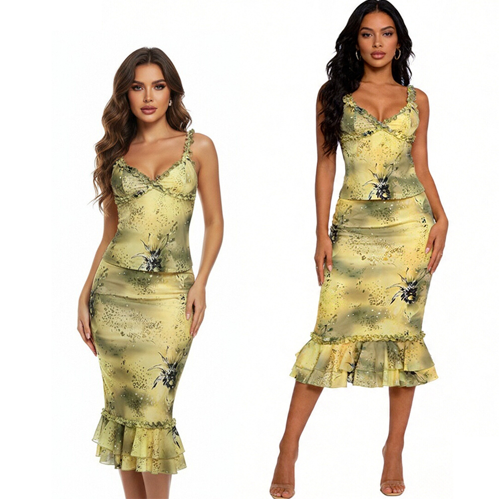 Women's Dress 2 Piece Floral P – обзор и цена Midi Skirt Floral