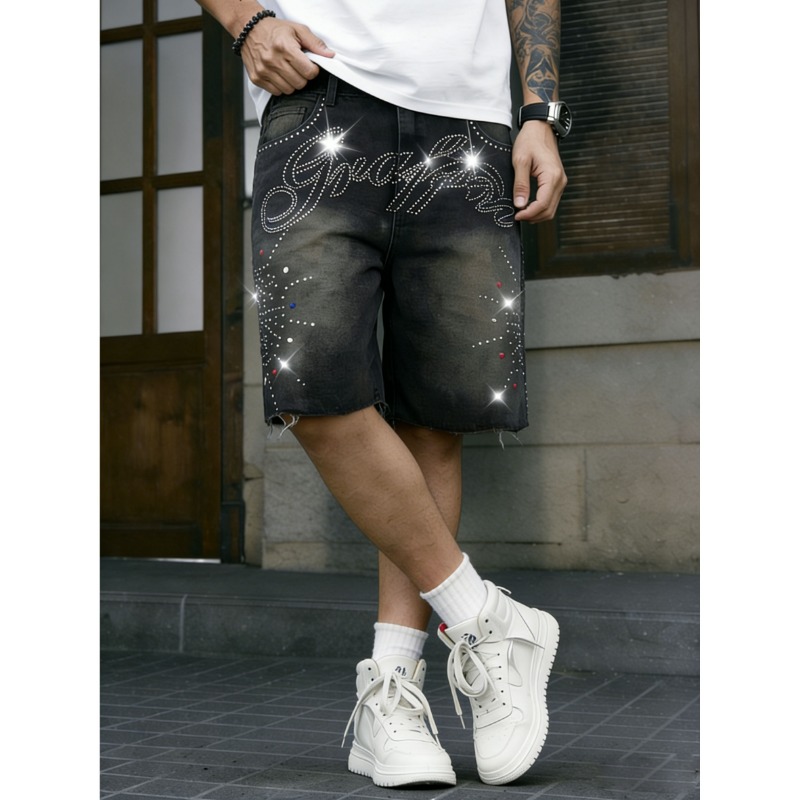 American Streetwear Men's Non- – обзор и цена Shorts Denim Frayed