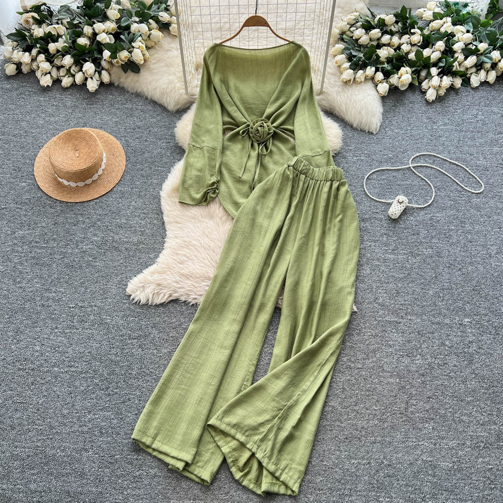 Two Pieces Women Pant Sets Sol – обзор и цена Linen Pant Wide