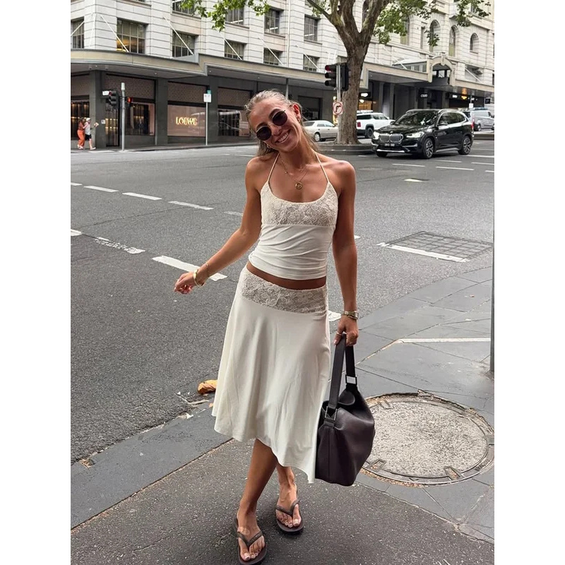 Sexy Lace Patchwork Sling Top  – обзор и цена Maxi Dress Halter