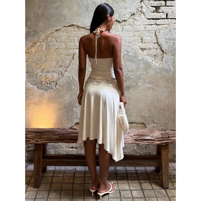 Sexy Lace Patchwork Sling Top  – обзор и цена Maxi Dress Halter
