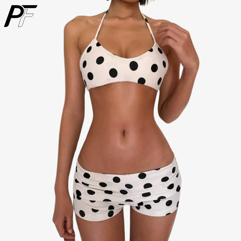 Women's Summer Polka Dot Halte – обзор и цена Swimsuit Bikini Ruched