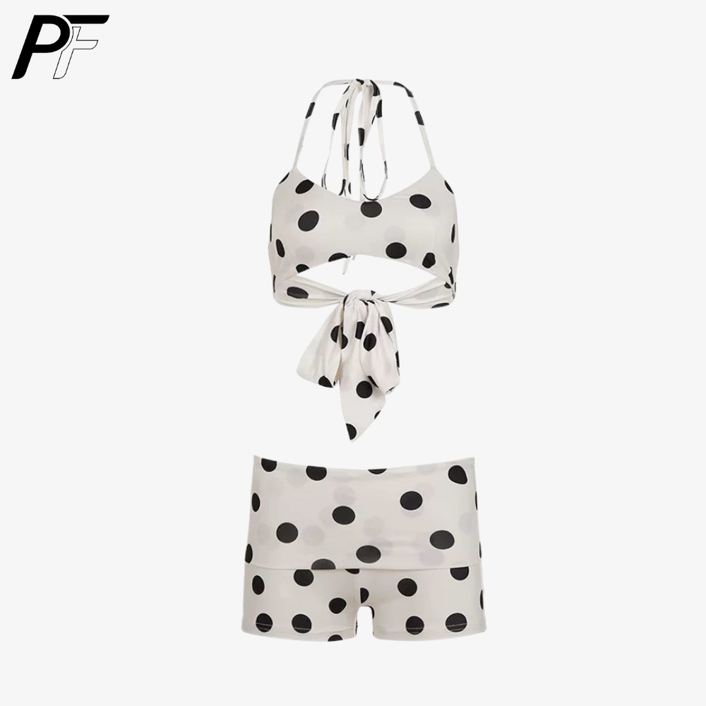 Women's Summer Polka Dot Halte – обзор и цена Swimsuit Bikini Ruched