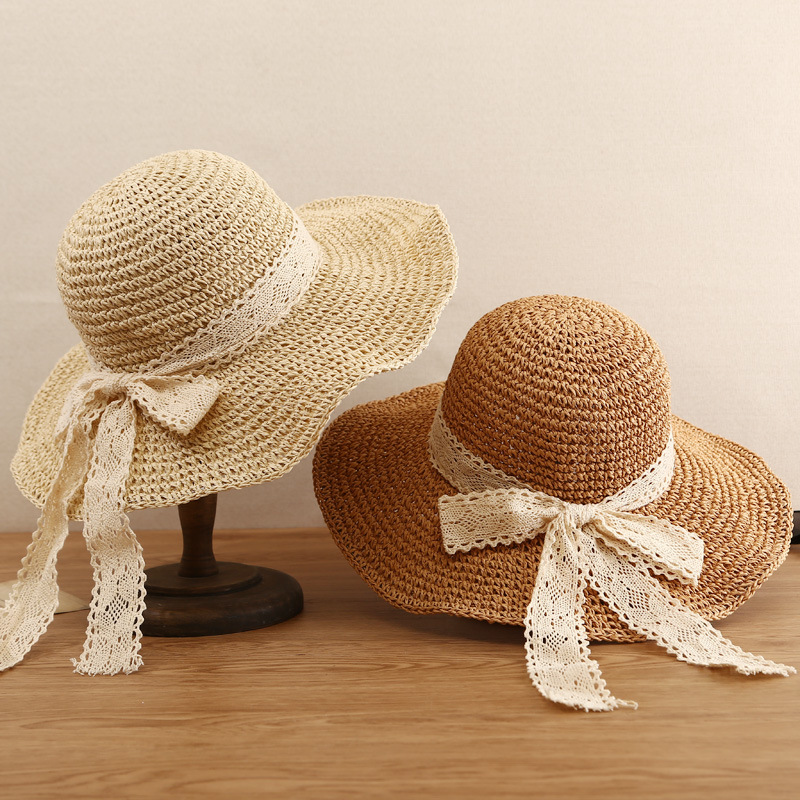 Lace Bow Sun Hat Women Summer  – обзор и цена Hat Floppy Wide