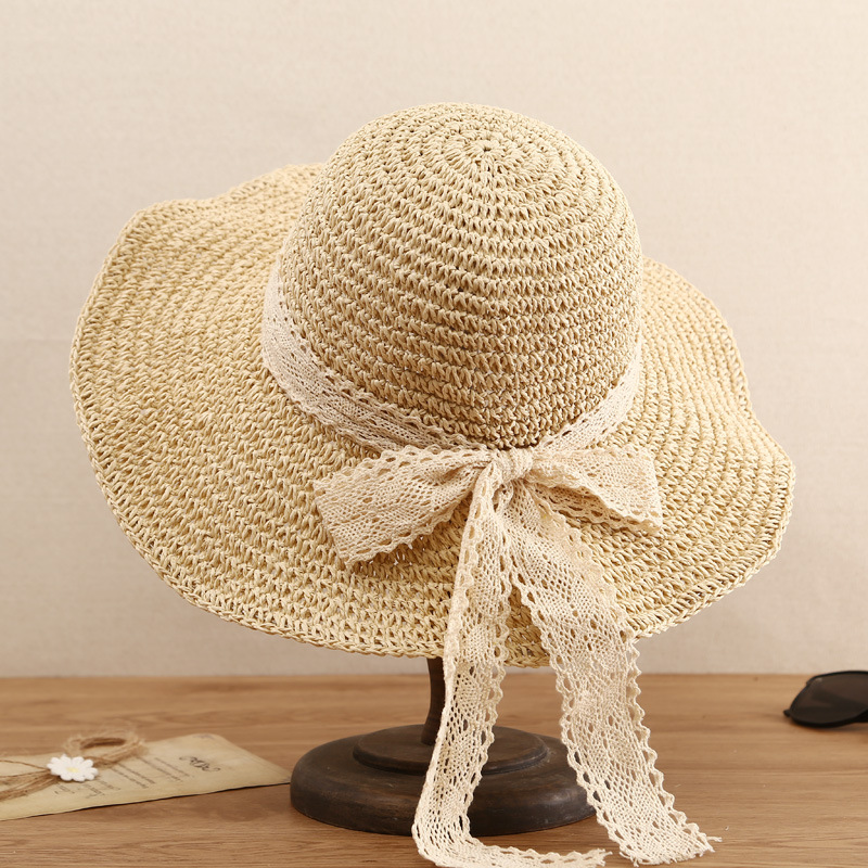 Lace Bow Sun Hat Women Summer  – обзор и цена Hat Floppy Wide