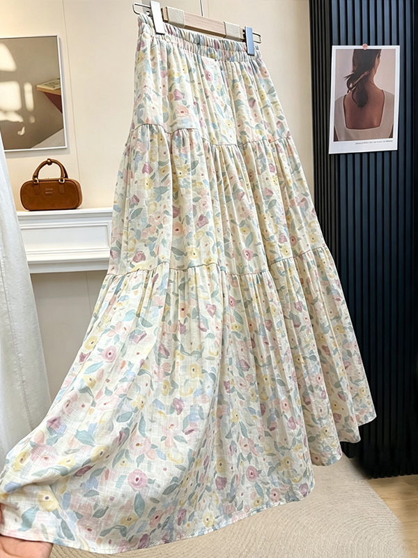 Summer Floral Print A-Line Mid – обзор и цена Midi Skirt Floral