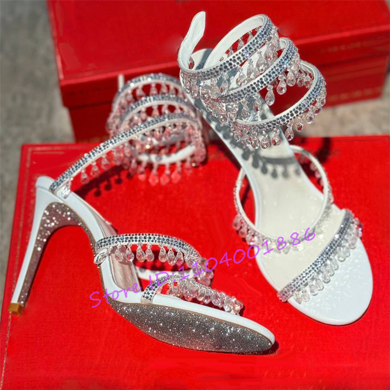 Rhinestone Snake Shape Ankle S – обзор и цена Sandal Strappy Heeled
