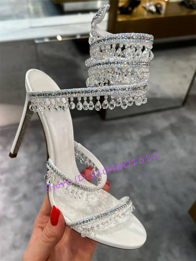 Rhinestone Snake Shape Ankle S – обзор и цена Sandal Strappy Heeled