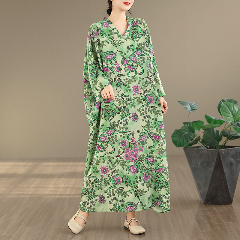 Large Size Floral Print Vacati – обзор и цена Linen Dress Wrap