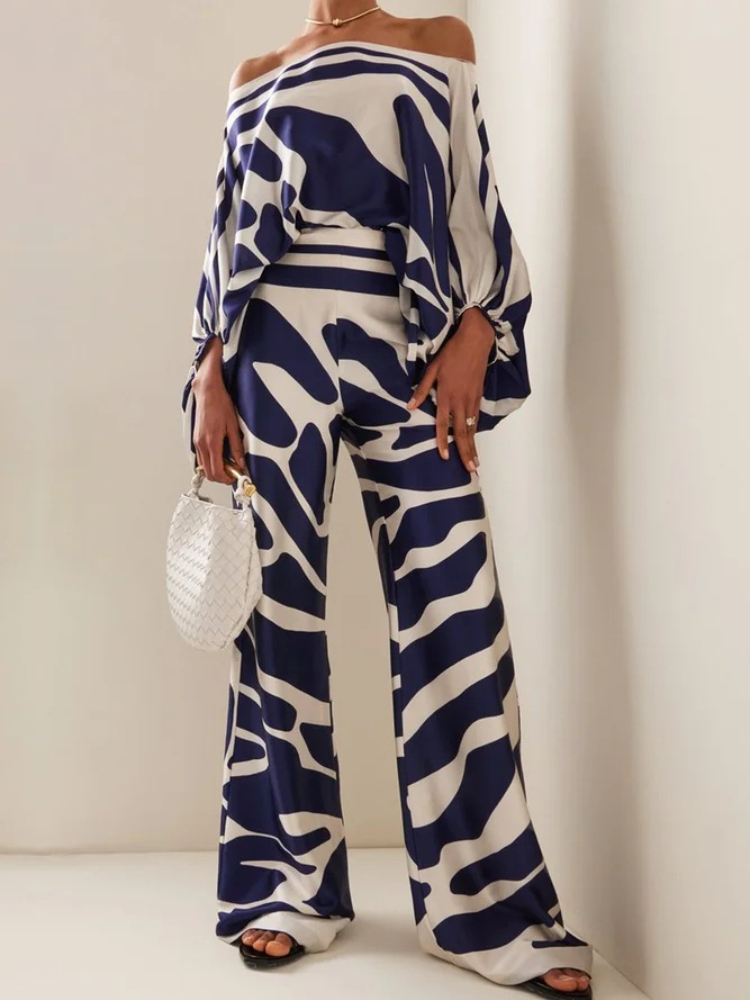 Women's Printed Satin 2-piece  – обзор и цена Blouse Off Shoulder