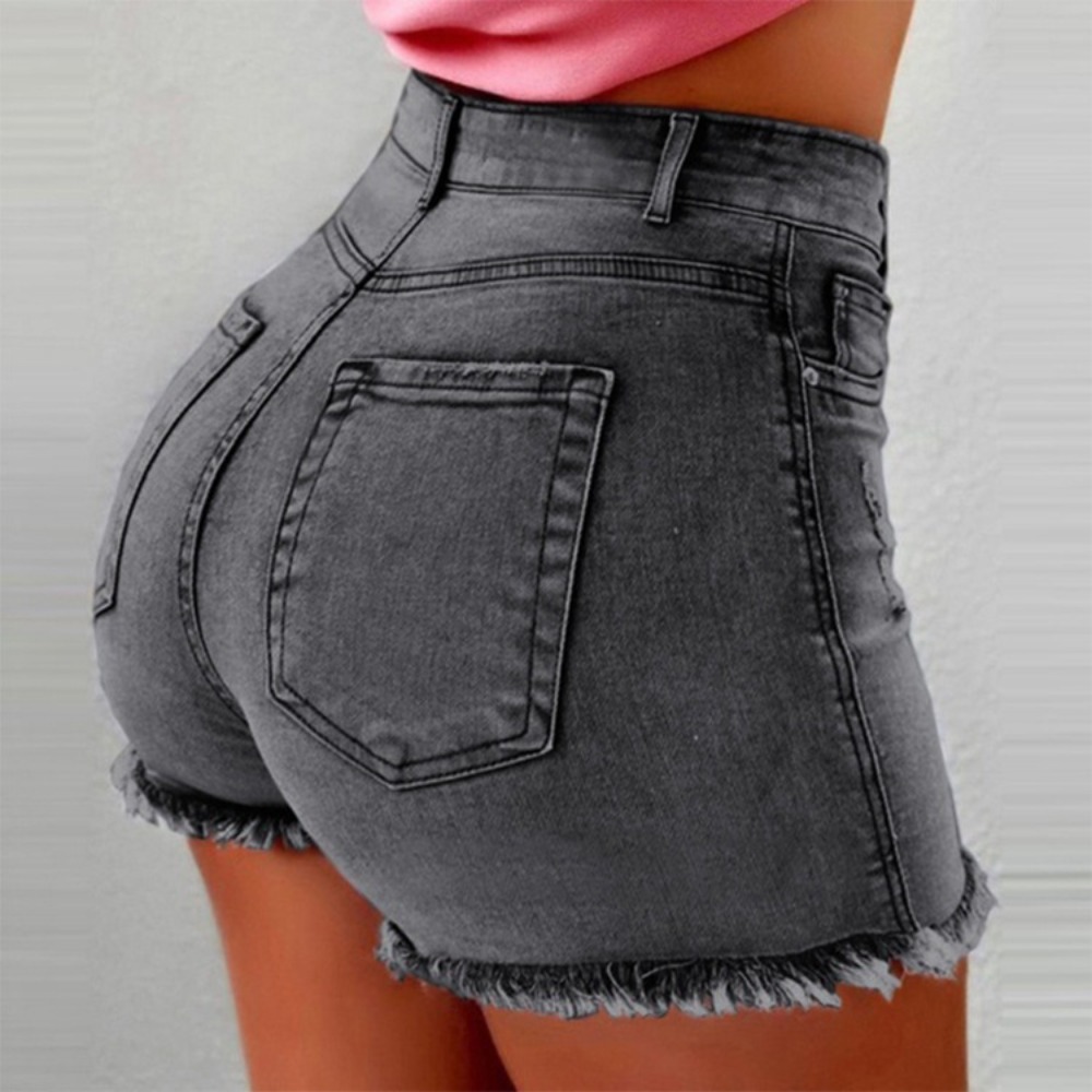 Women's High Waisted Denim Sho – обзор и цена Shorts Denim Frayed
