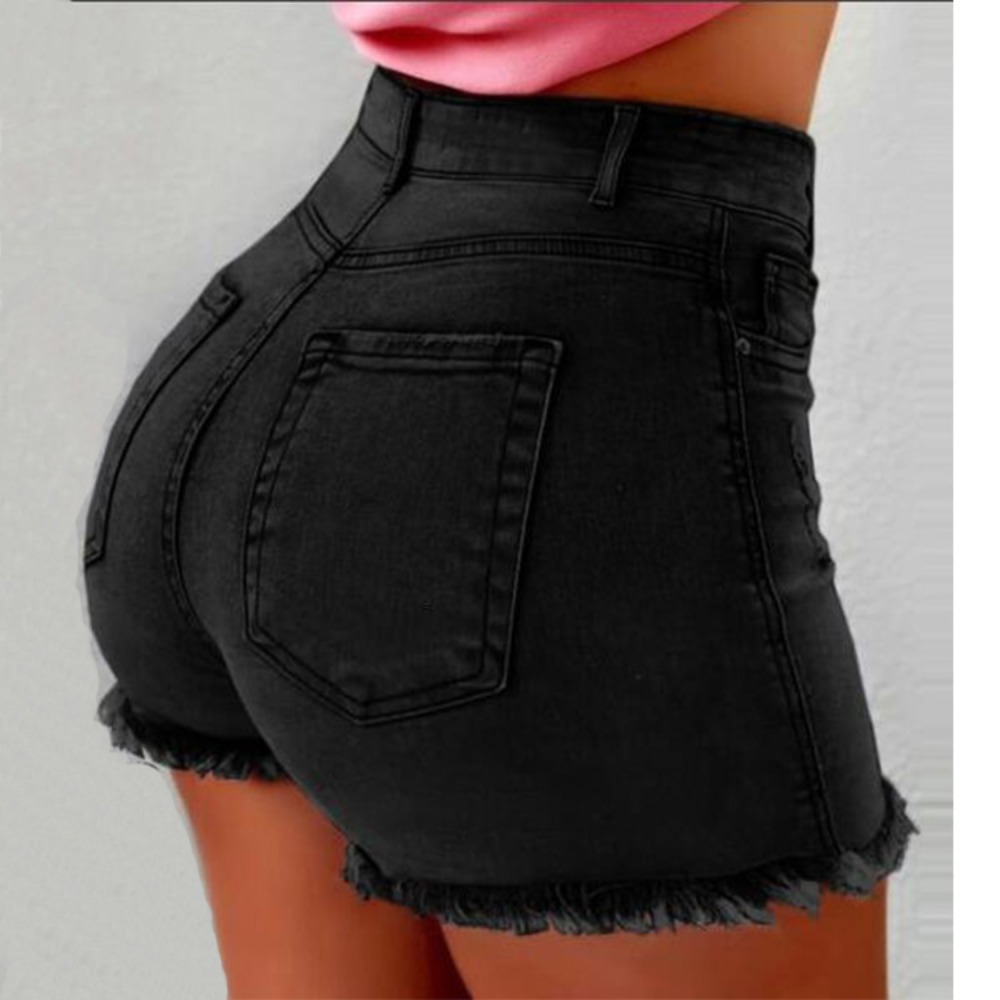Women's High Waisted Denim Sho – обзор и цена Shorts Denim Frayed