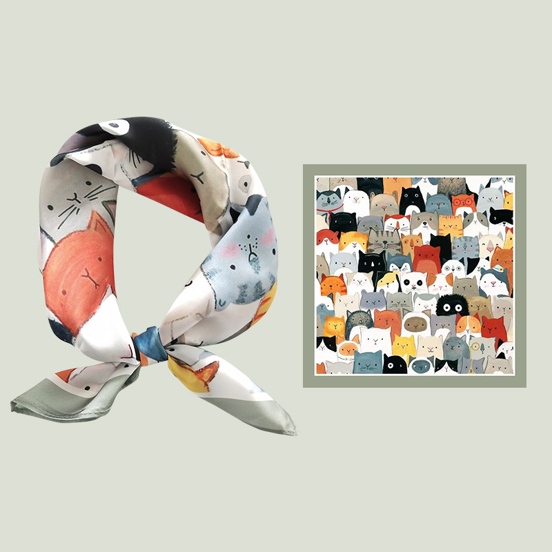 Women's Silk Cartoon Scarf Squ – обзор и цена Headband Summer Knit
