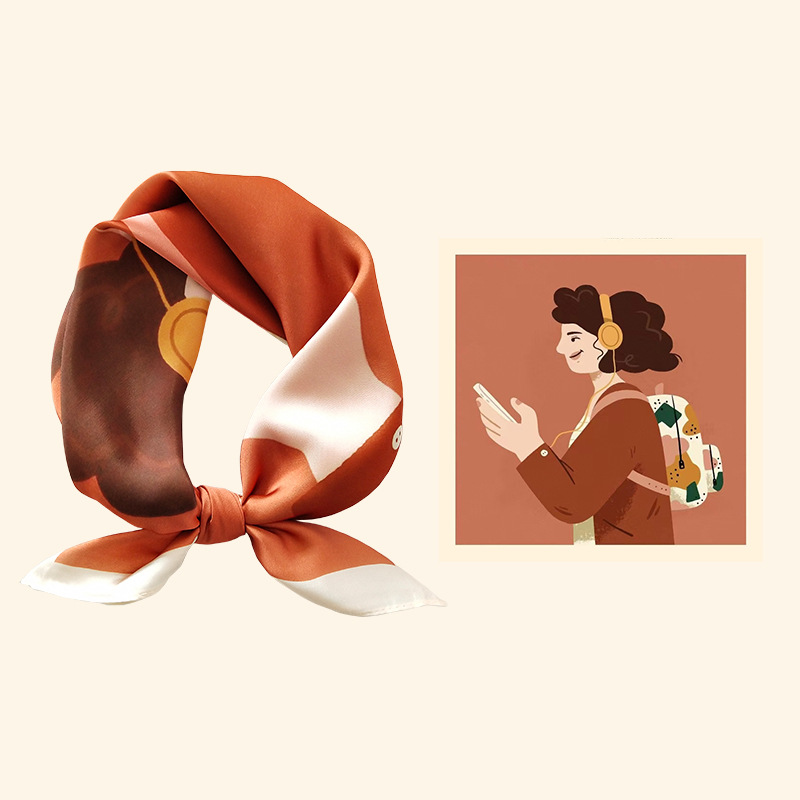 Women's Silk Cartoon Scarf Squ – обзор и цена Headband Summer Knit
