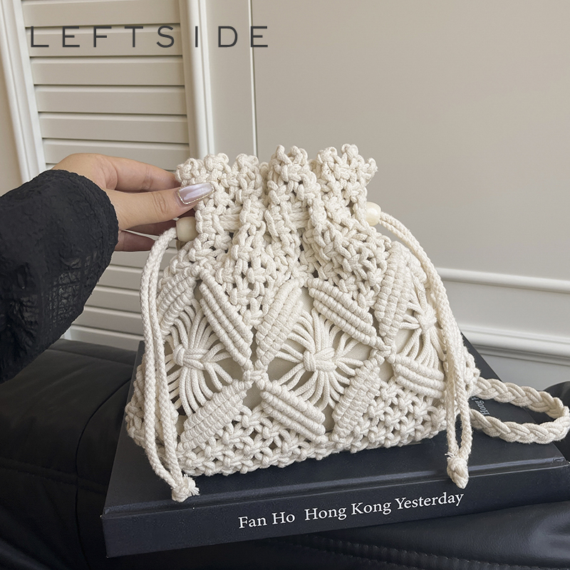 LEFTSIDE Weave Small Shoulder  – обзор и цена Crochet Bag Raffia