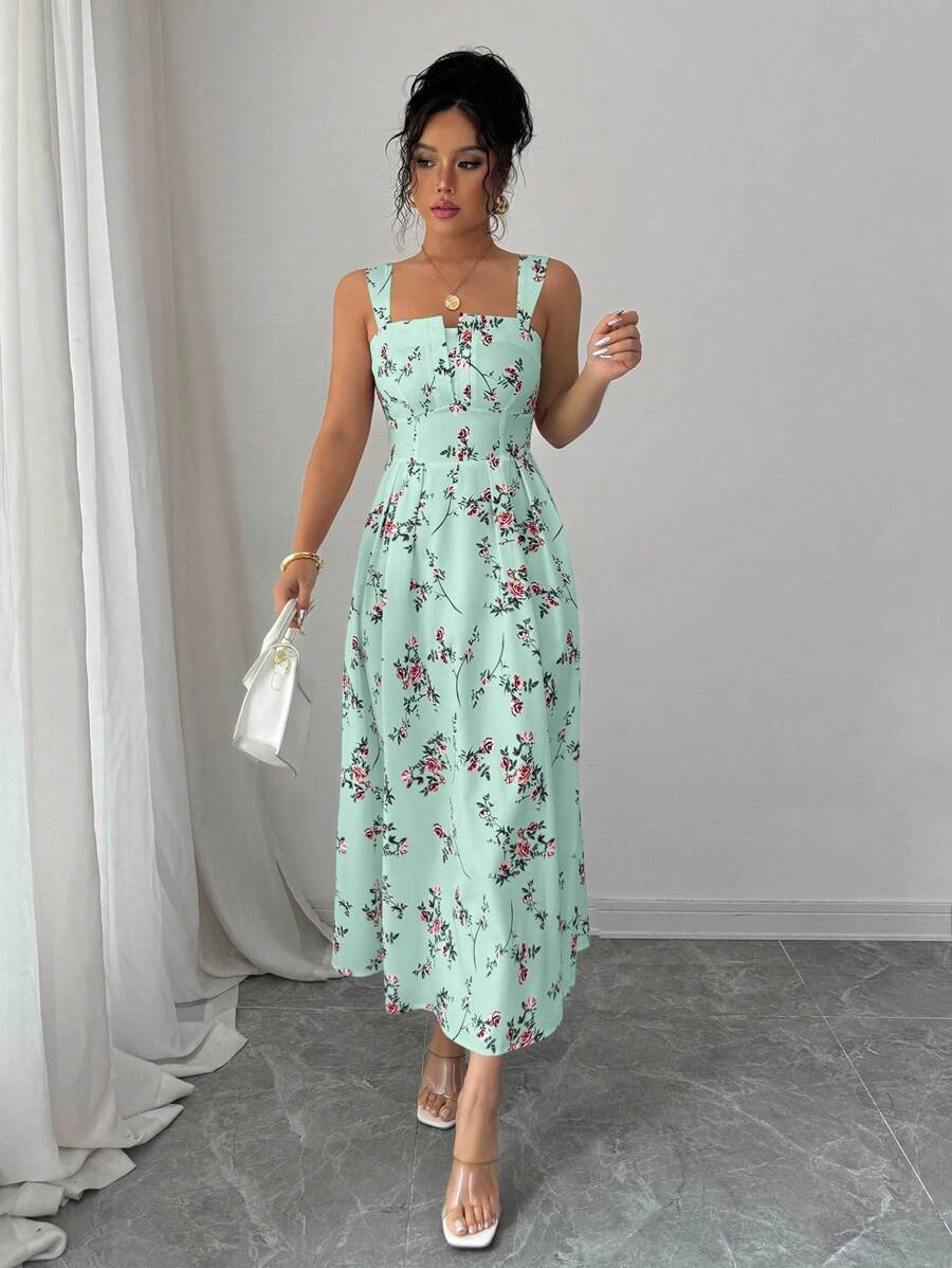 Mint Green Floral Midi Dress W – обзор и цена Midi Skirt Floral