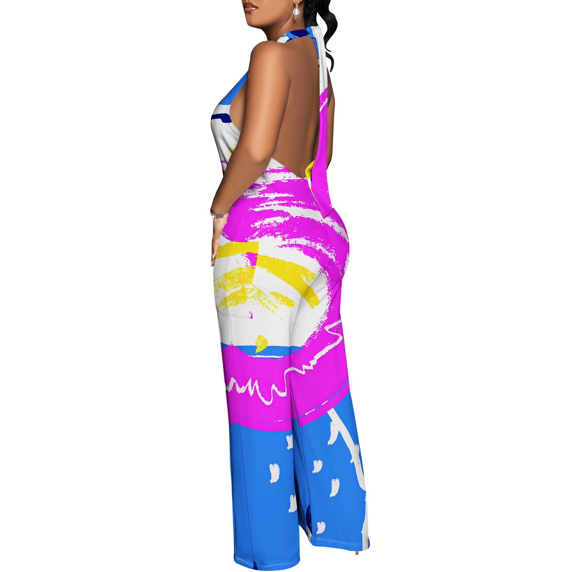 Bold Abstract Brushstroke Halt – обзор и цена Maxi Dress Halter