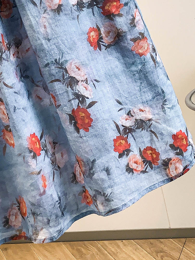 Rustic Floral Print Loose A-Li – обзор и цена Midi Skirt Floral