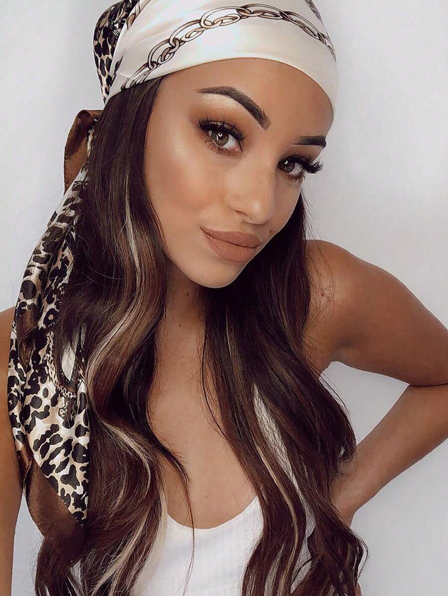 1pc Leopard Print Chain & Flor – обзор и цена Headband Summer Knit