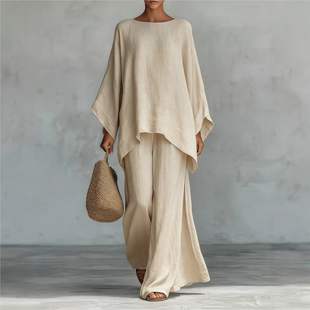 Fashion Linen Loose Long-sleev – обзор и цена Linen Pant Wide