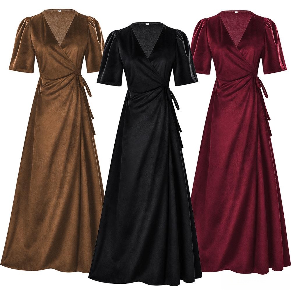 Ladies Long V-Neck Wrap Slim P – обзор и цена Linen Dress Wrap
