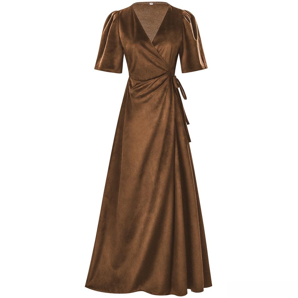 Ladies Long V-Neck Wrap Slim P – обзор и цена Linen Dress Wrap