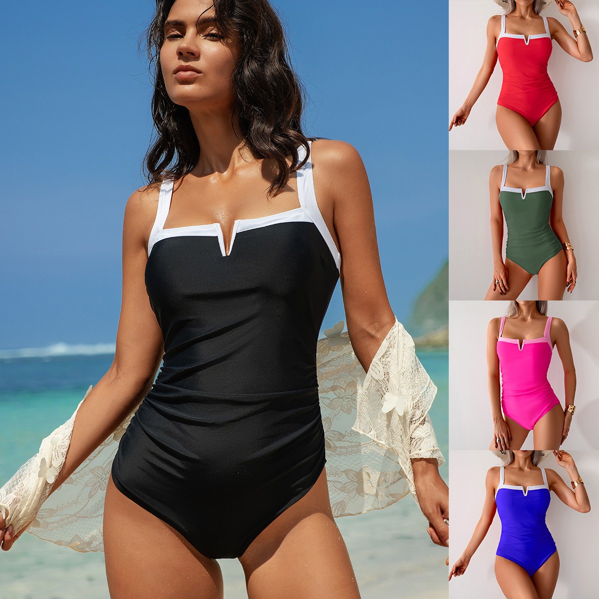 Swimwear Woman One Piece Swims – обзор и цена Swimsuit Bikini Ruched