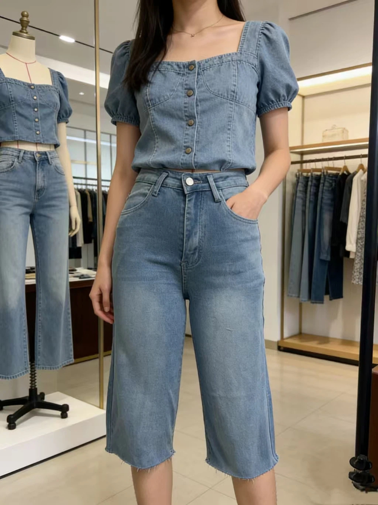 Women's High Waisted Denim Ber – обзор и цена Shorts Denim Frayed