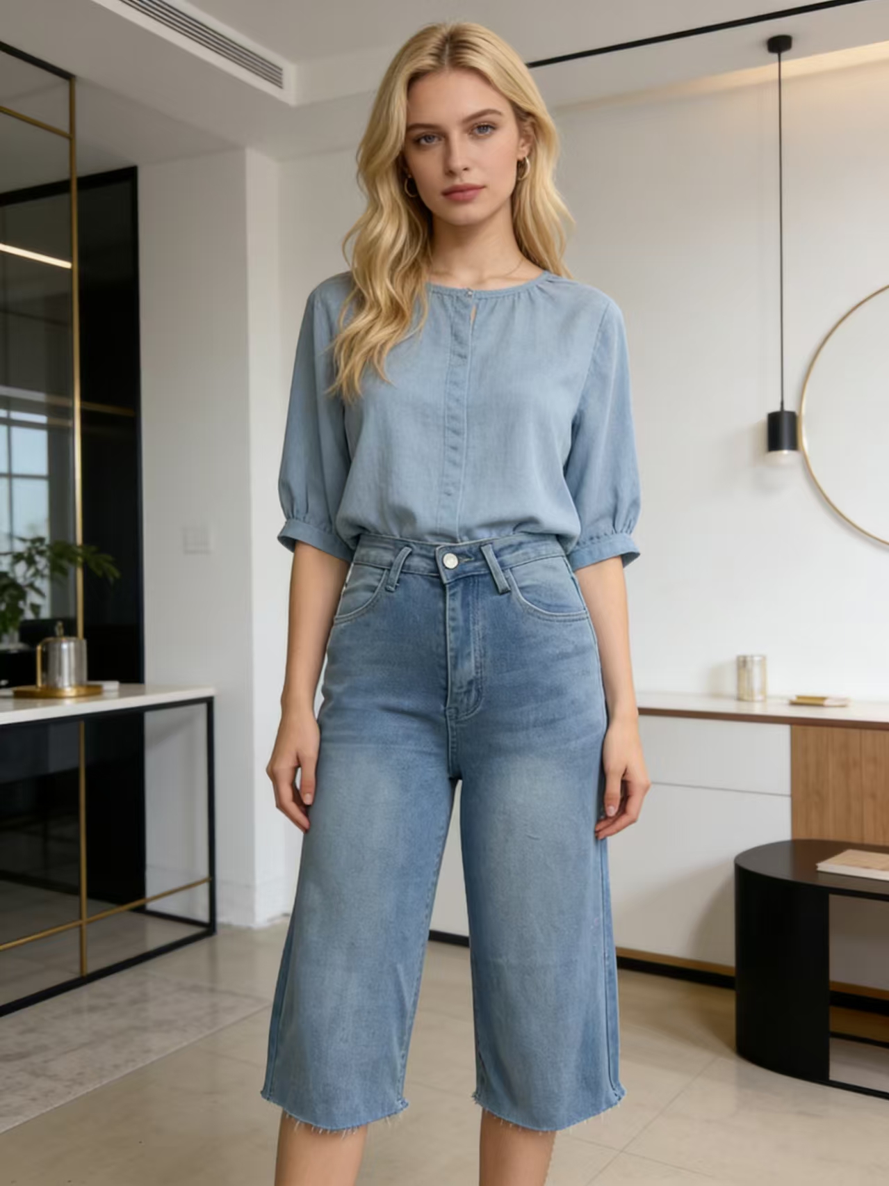 Women's High Waisted Denim Ber – обзор и цена Shorts Denim Frayed