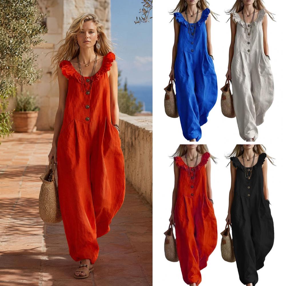 Loose Fit Jumpsuit Relaxed Fit – обзор и цена Jumpsuit Linen Relaxed