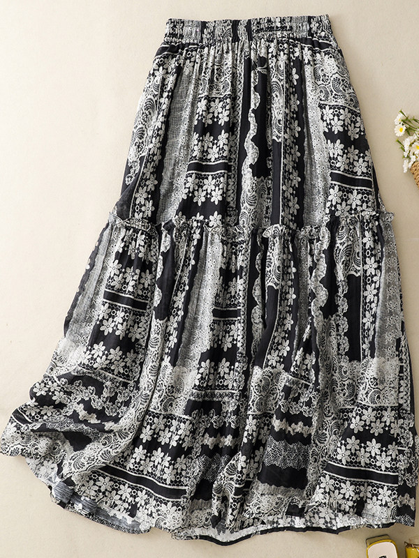 Artistic Print Midi Skirt High – обзор и цена Midi Skirt Floral
