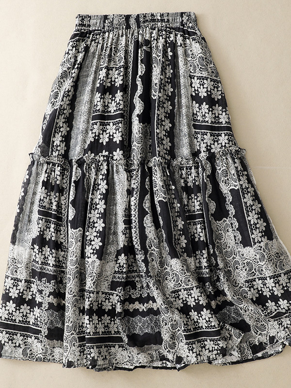 Artistic Print Midi Skirt High – обзор и цена Midi Skirt Floral