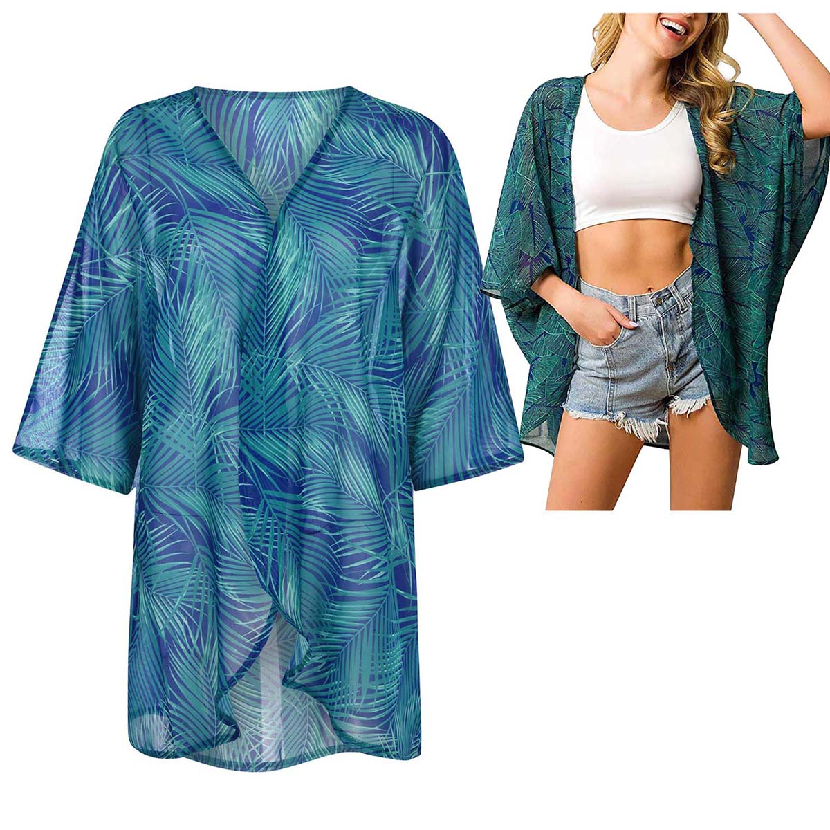 Women's Loose Sheer Chiffon Ki – обзор и цена Kimono Sheer Floral