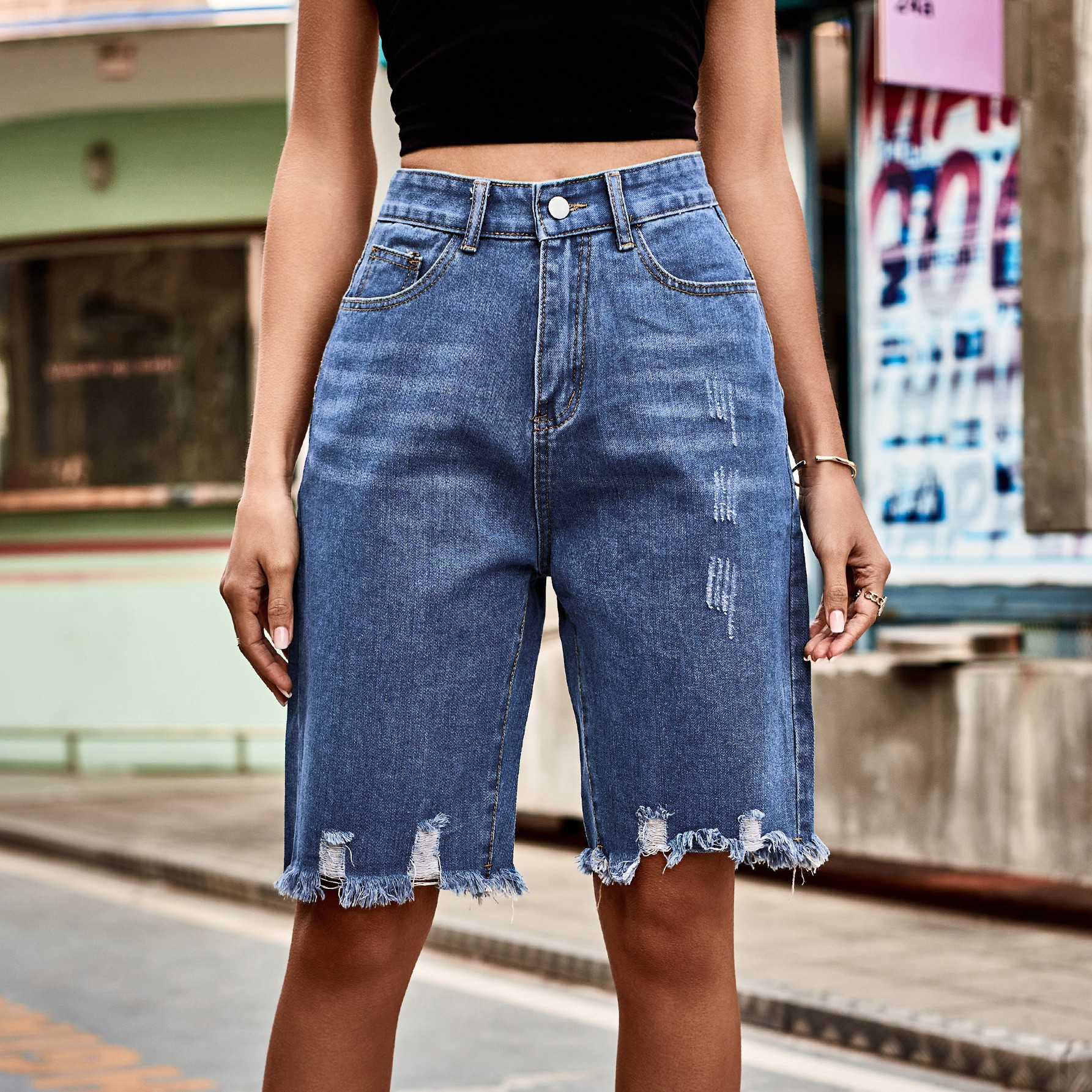 Summer Women's Clothing Distre – обзор и цена Shorts Denim Frayed