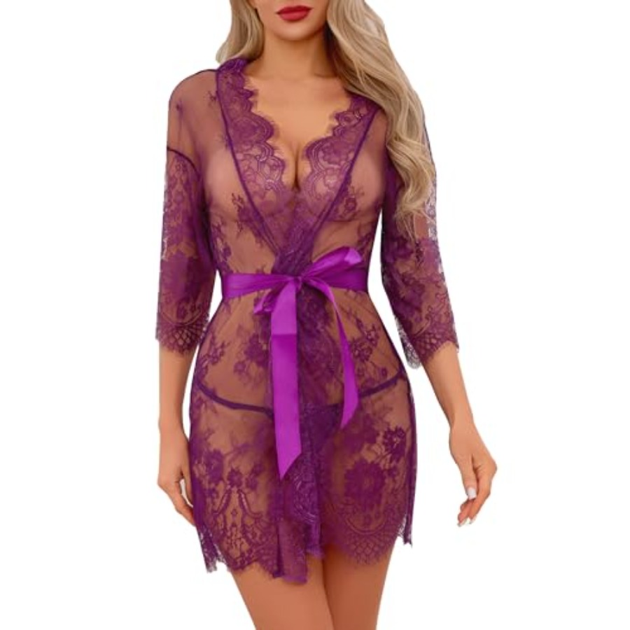 Narcisse Women's Floral Lace K – обзор и цена Kimono Sheer Floral