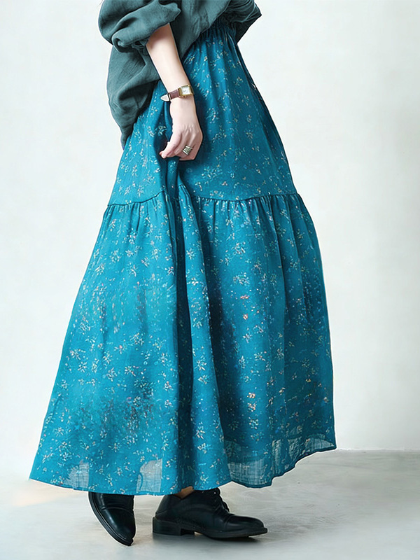 Floral Print High Waist A-Line – обзор и цена Midi Skirt Floral